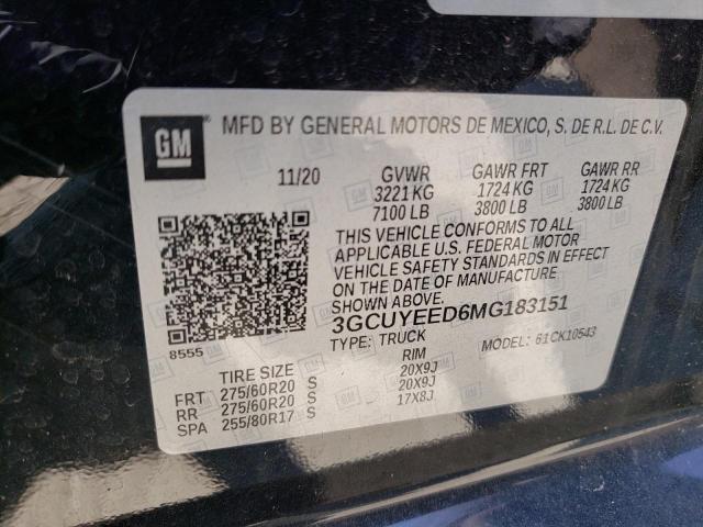 3GCUYEED6MG183151 Chevrolet Silverado K1500 Rst