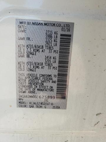 5N1AR2MN0GC625899 Nissan Pathfinder S