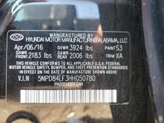 5NPD84LF3HH050780 Hyundai ELANTRA SE