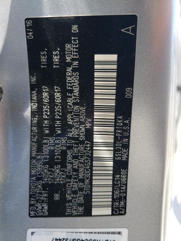 5TDYK3DC4GS732447 Toyota SIENNA XLE