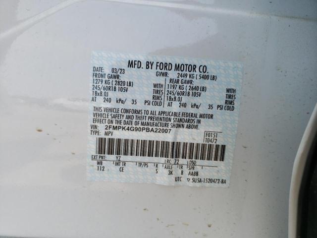 2FMPK4G90PBA22007 2023 FORD EDGE, photo no. 12