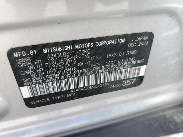 JA4APVAUXMU012194 Mitsubishi Outlander Sport Se