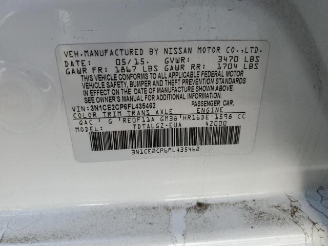 3N1CE2CP6FL435462 Nissan Versa Note S