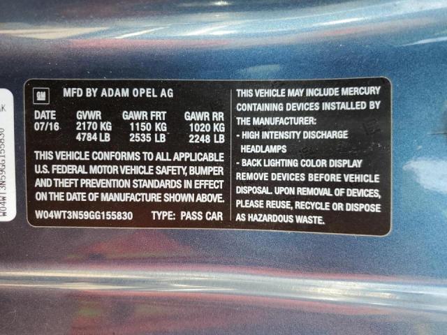 2016 BUICK CASCADA PR - W04WT3N59GG155830