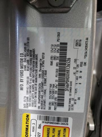3FA6P0HDXHR126526 Ford FUSION SE