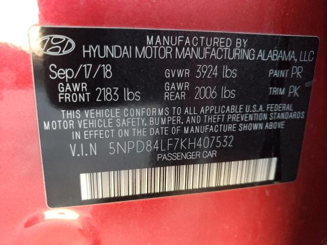 5NPD84LF7KH407532 Hyundai Elantra SE 10