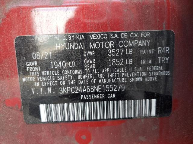 3KPC24A68NE155279 | 2022 HYUNDAI ACCENT SE