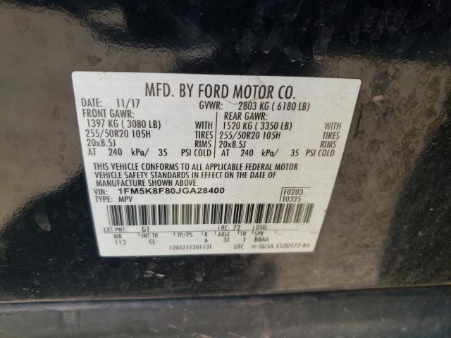 1FM5K8F80JGA28400 Ford Explorer Limited