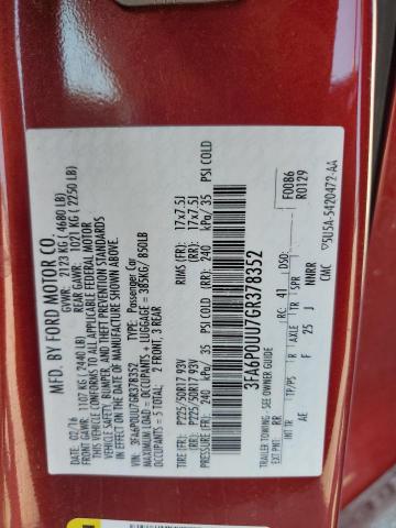 3FA6P0UU7GR378352 Ford Fusion S Hybrid