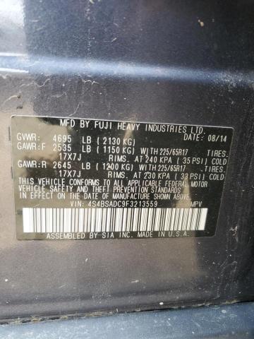 4S4BSADC9F3213559 Subaru Outback 2.5i Premium