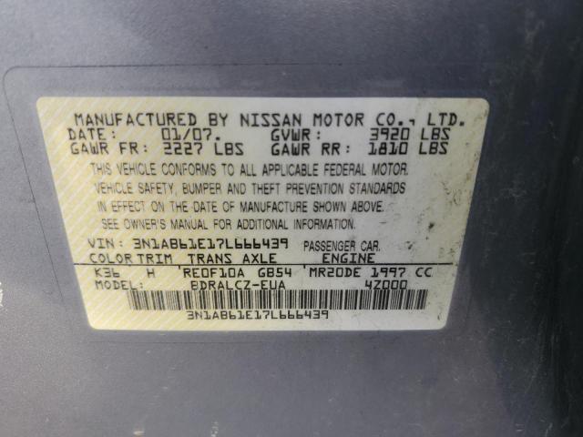2007 Nissan Sentra 2.0 VIN: 3N1AB61E17L666439 Lot: 63618523