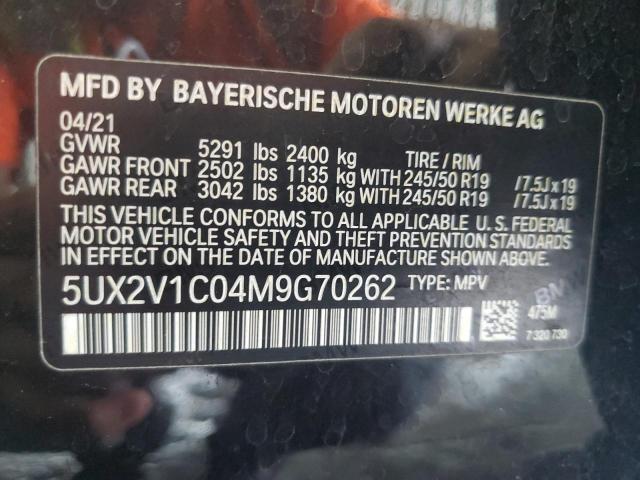 2021 BMW X4 XDRIVE3 - 5UX2V1C04M9G70262