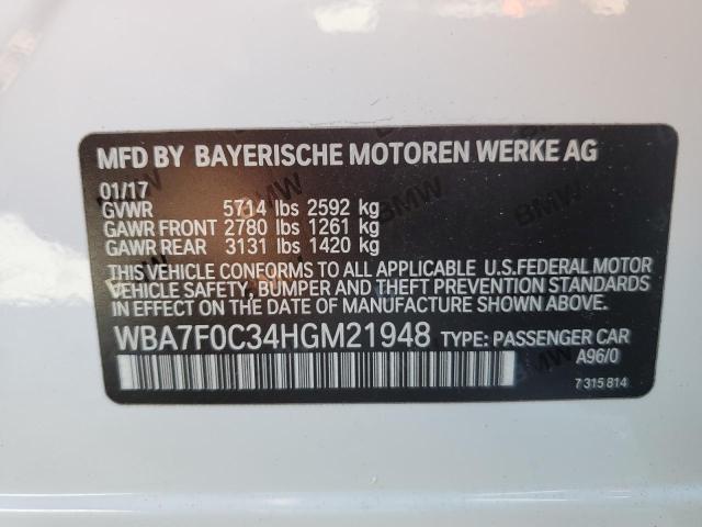 VIN WBA7F0C34HGM21948 2017 BMW 7 Series, 750 I no.13