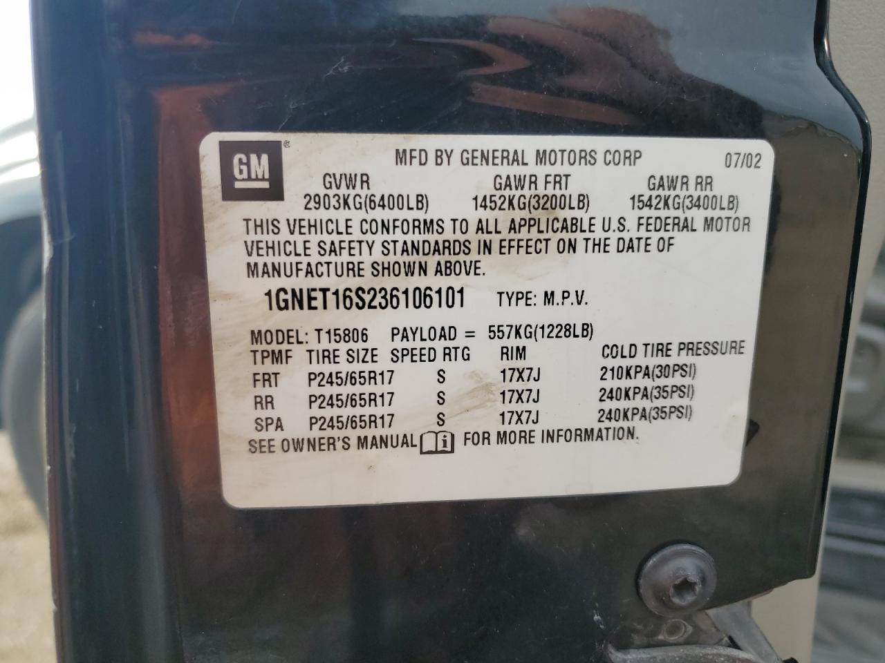 1GNET16S236106101 2003 Chevrolet Trailblazer Ext