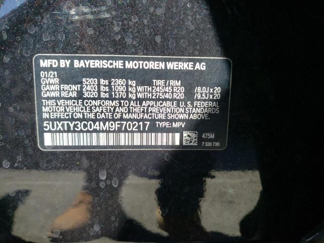 5UXTY3C04M9F70217 2021 BMW X3, photo no. 13