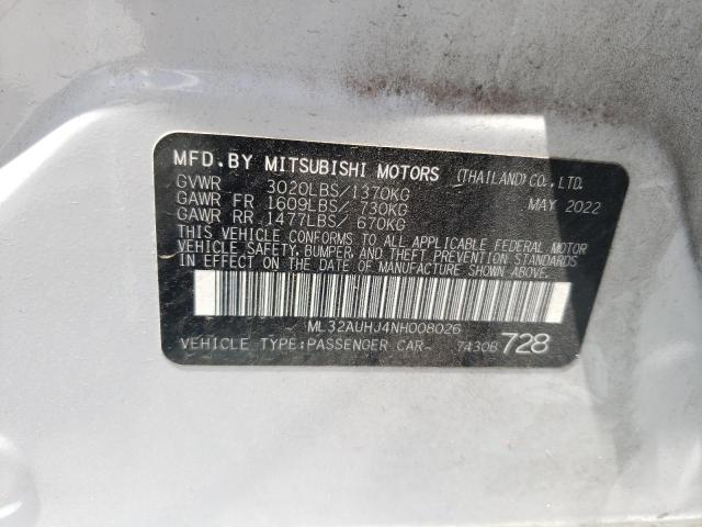 2022 MITSUBISHI MIRAGE ES - ML32AUHJ4NH008026
