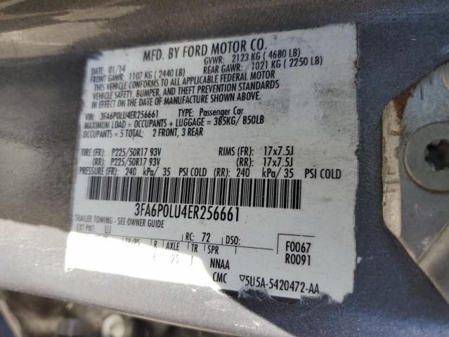 3FA6P0LU4ER256661 Ford Fusion Se Hybrid