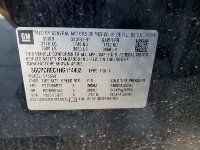 2017 CHEVROLET 1500 PICKU - 3GCPCREC1HG114402