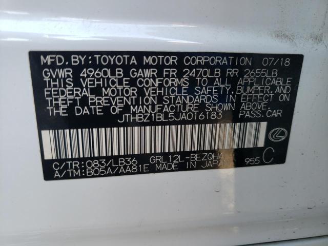 2018 LEXUS CT 200 H - JTHBZ1BL5JA016183