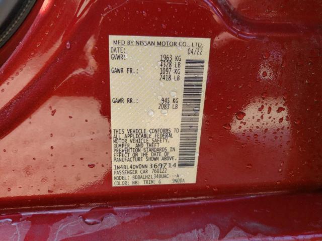 1N4BL4DV0NN369714 Nissan ALTIMA SV
