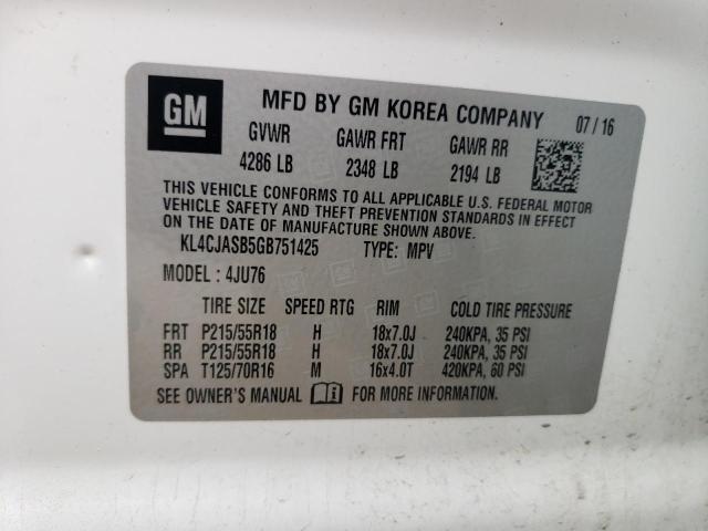 KL4CJASB5GB751425 2016 BUICK ENCORE - Image 12