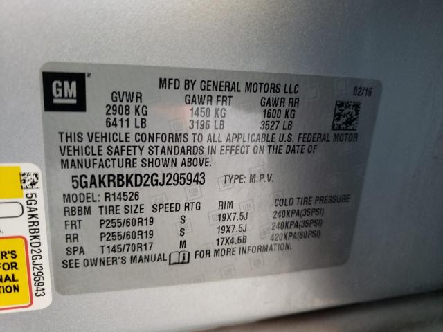 5GAKRBKD2GJ295943 Buick Enclave