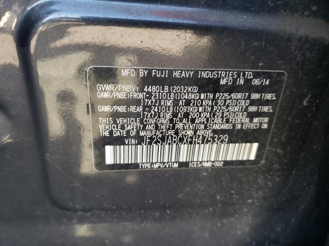 JF2SJABCXFH475329 Subaru Forester 2.5i