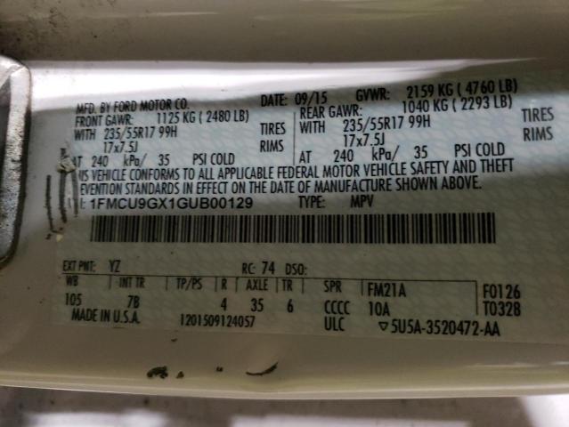 2016 FORD ESCAPE SE - 1FMCU9GX1GUB00129