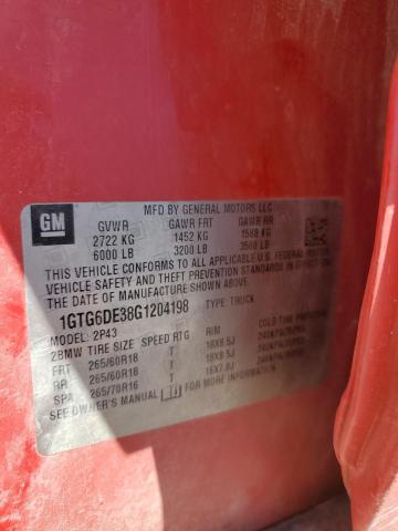 1GTG6DE38G1204198 GMC CANYON SLT