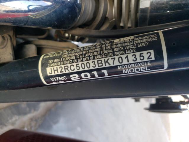 2011 HONDA VT750 C JH2RC5003BK701352