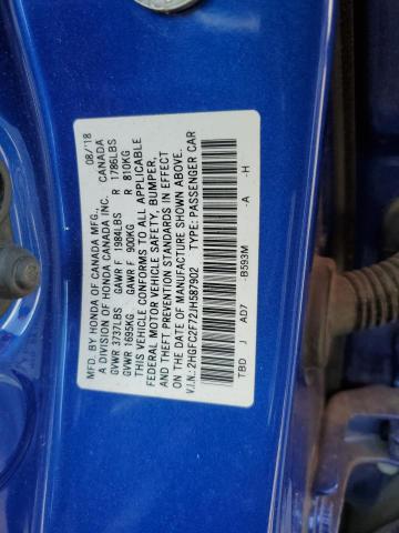 2HGFC2F72JH587902 Honda CIVIC EX