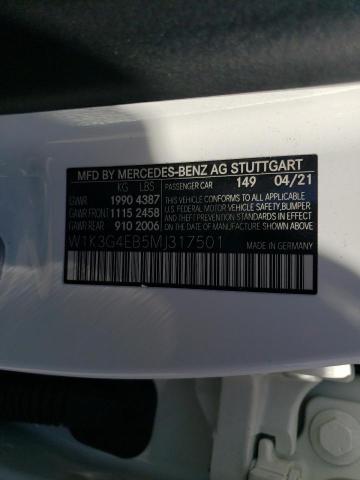 W1K3G4EB5MJ317501 Mercedes-Benz A 220