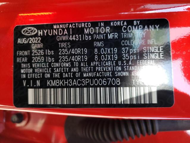 2023 HYUNDAI KONA N BAS KM8KH3AC3PU006708