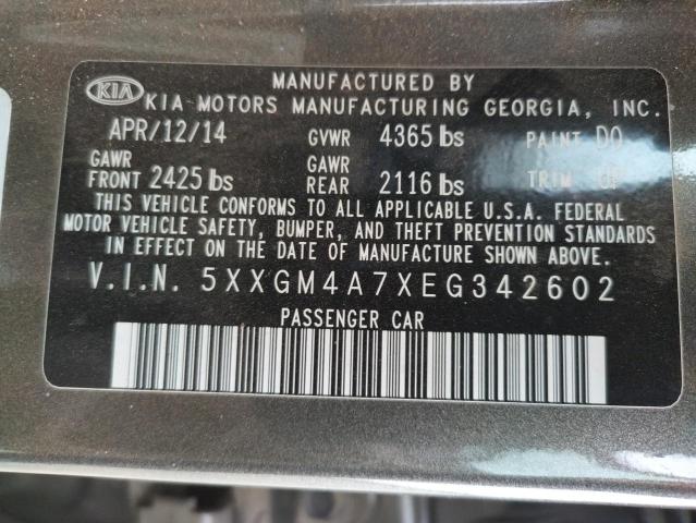 5XXGM4A7XEG342602 KIA Optima Lx