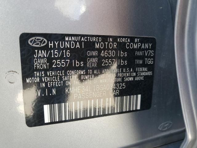 KMHE34L18GA034325 Hyundai SONATA HYBRID