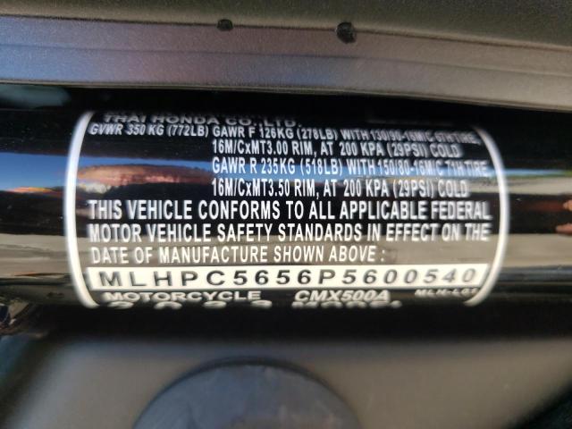 2023 HONDA CMX500 A - MLHPC5656P5600540