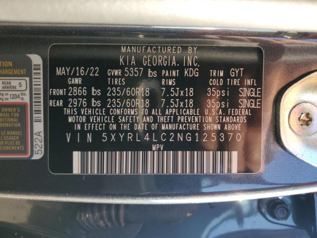 5XYRL4LC2NG125370 KIA SORENTO S