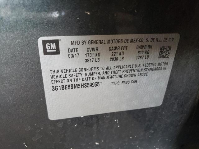 3G1BE6SM5HS599651 Chevrolet CRUZE LT