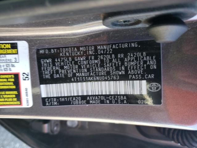 4T1T11AK6NU045763 Toyota Camry SE 10