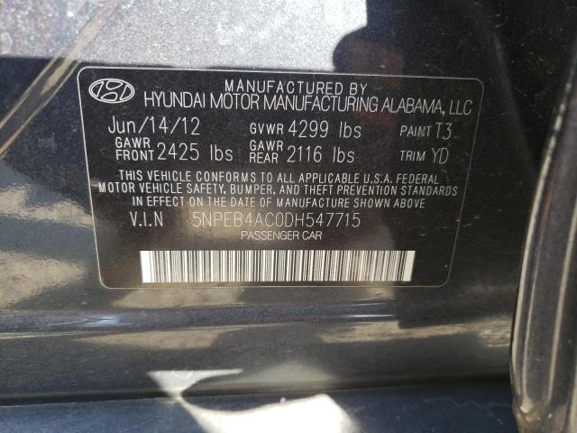 5NPEB4AC0DH547715 | 2013 Hyundai sonata gls