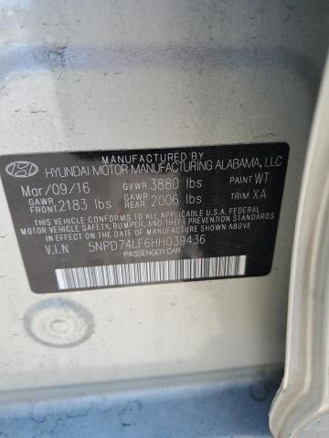 5NPD74LF6HH039436 Hyundai ELANTRA SE