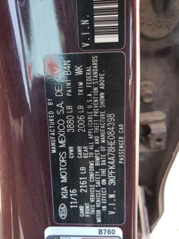 3KPFK4A78HE084398 KIA FORTE LX
