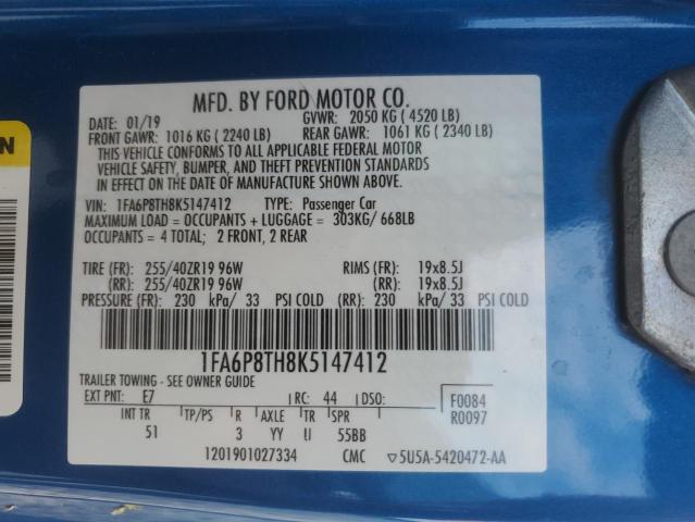 1FA6P8TH8K5147412 Ford MUSTANG