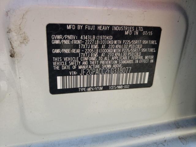 JF2GPACC2FG318077 Subaru Xv Crosstrek 2.0 Premium