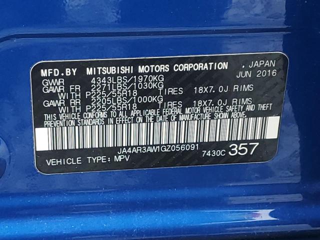JA4AR3AW1GZ056091 Mitsubishi Outlander Sport Es