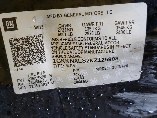 1GKKNXLS2KZ125908 GMC Acadia Denali