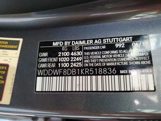 WDDWF8DB1KR518836 2019 MERCEDES-BENZ C-CLASS, photo no. 12