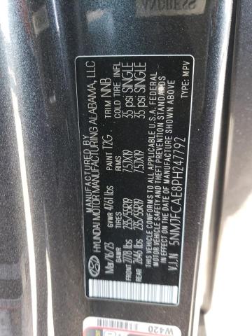 5NMJFCAE8PH247792 Hyundai TUCSON SEL