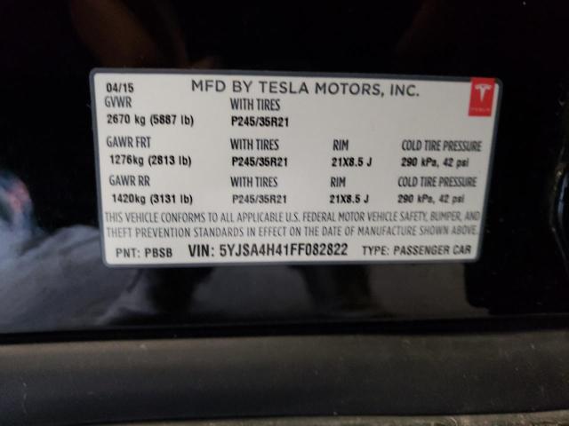 2015 TESLA MODEL S P8 5YJSA4H41FF082822
