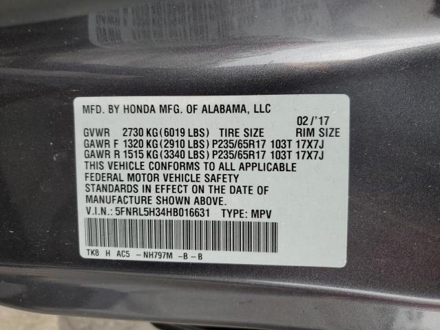 5FNRL5H34HB016631 2017 HONDA ODYSSEY, photo no. 13